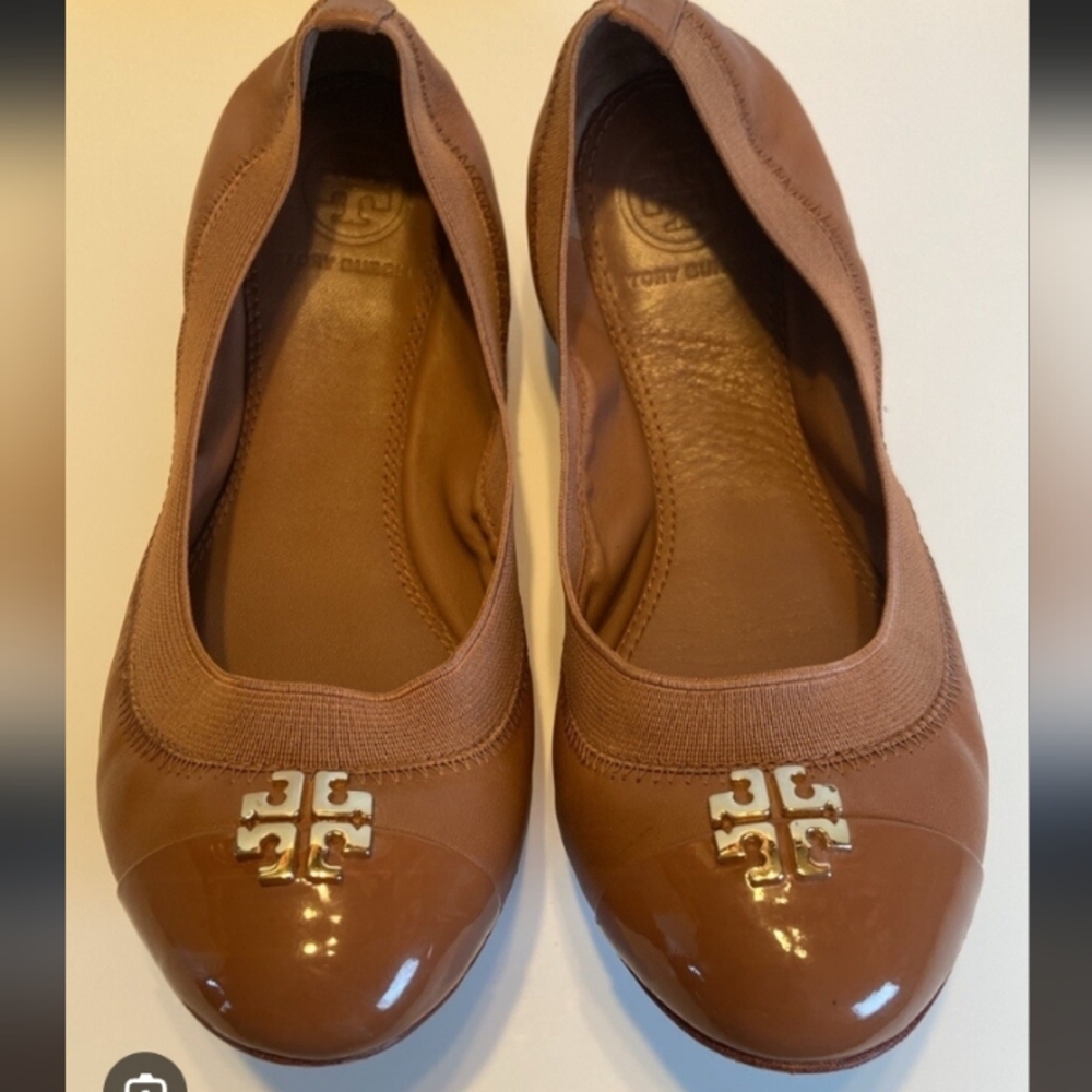 Tory Burch Tan Leather Ballet Flats